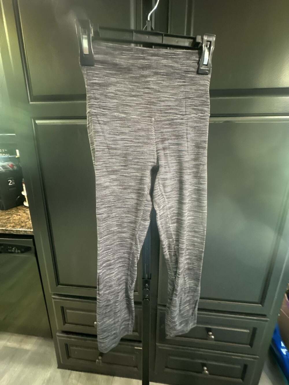 Lululemon Wunder Under High-Rise Crop 21" Space Dye Heathered Black White #620